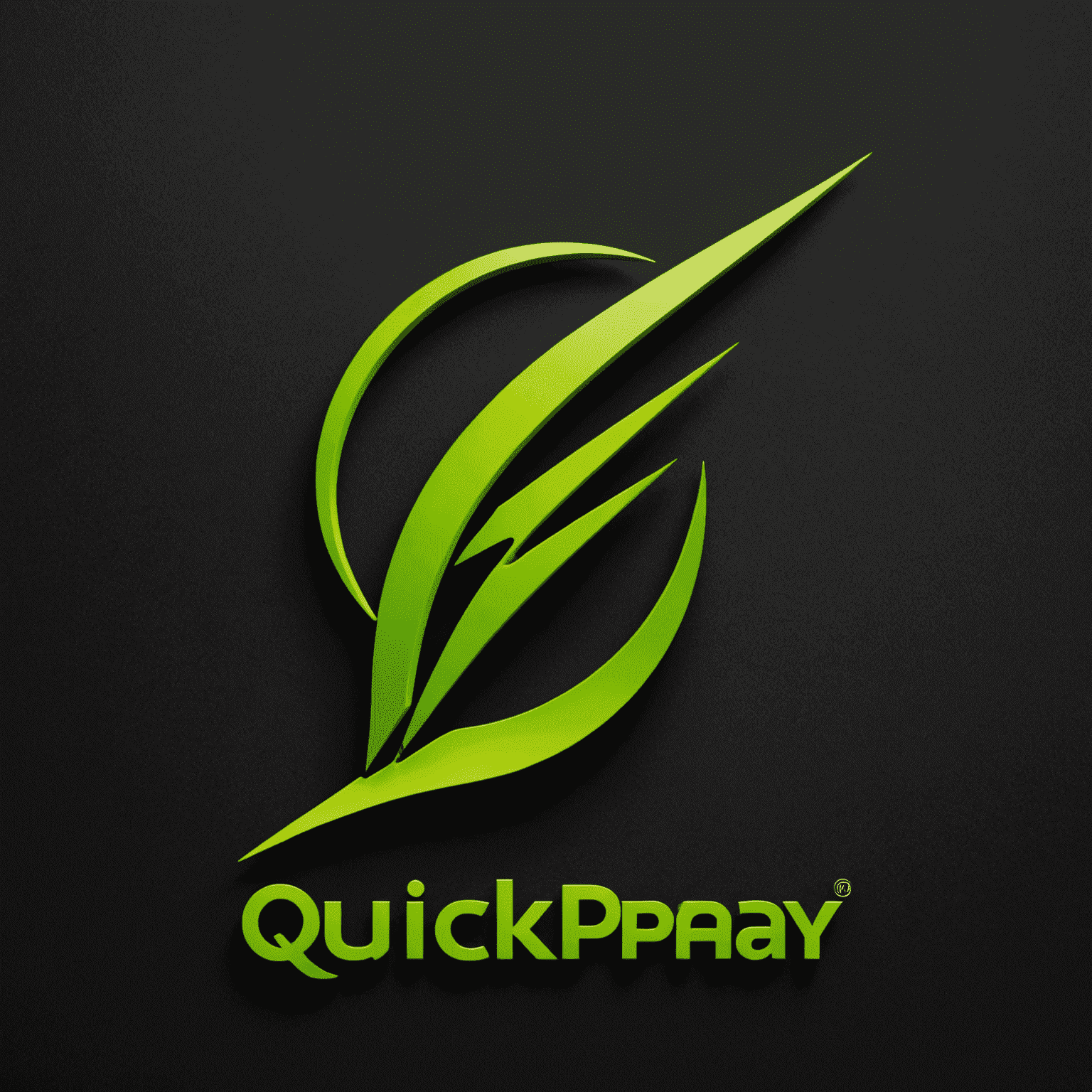 Etisalat QuickPay logo - A sleek, lightning-inspired design in vibrant green on a dark background