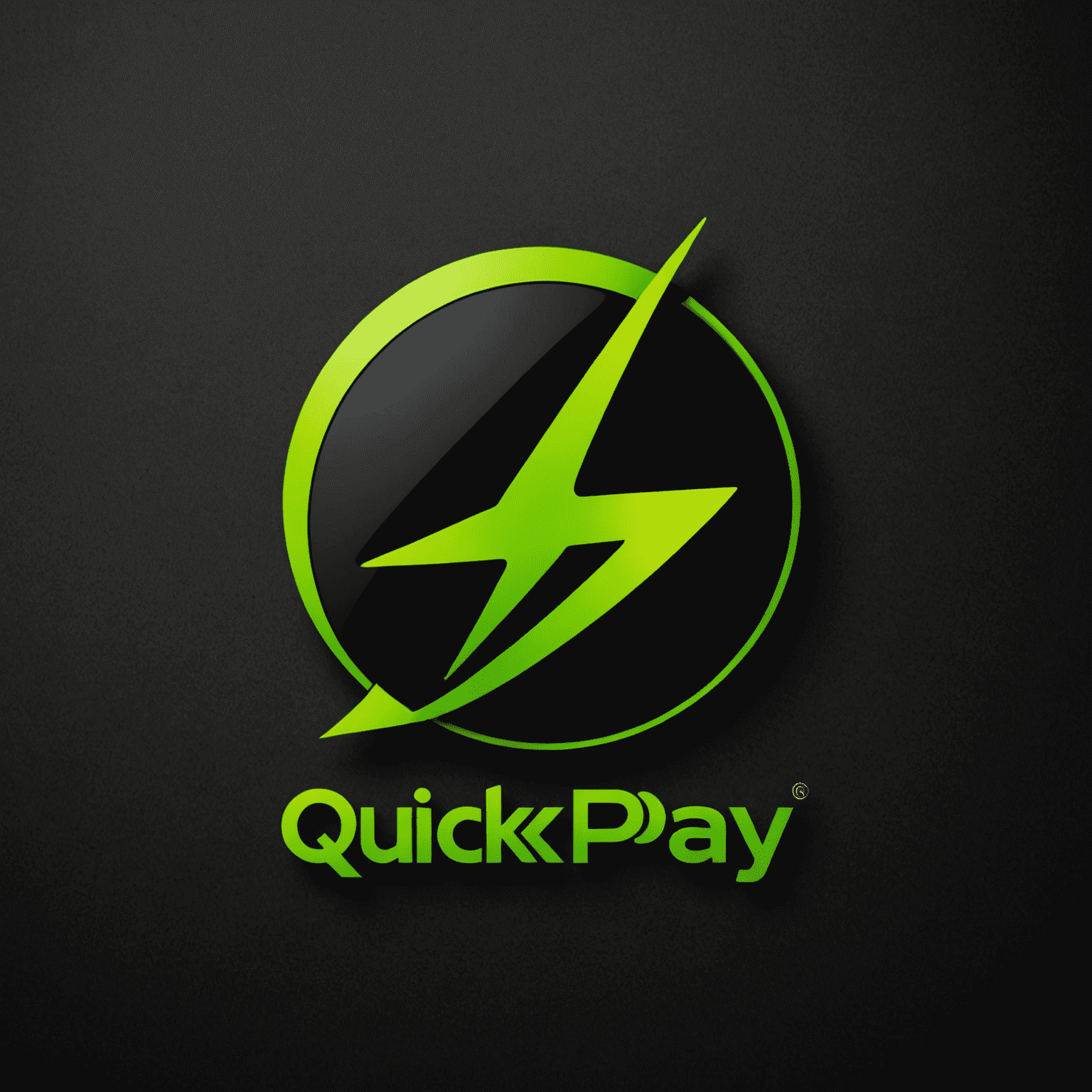 Etisalat QuickPay logo - A sleek, lightning-inspired design in vibrant green on a dark background