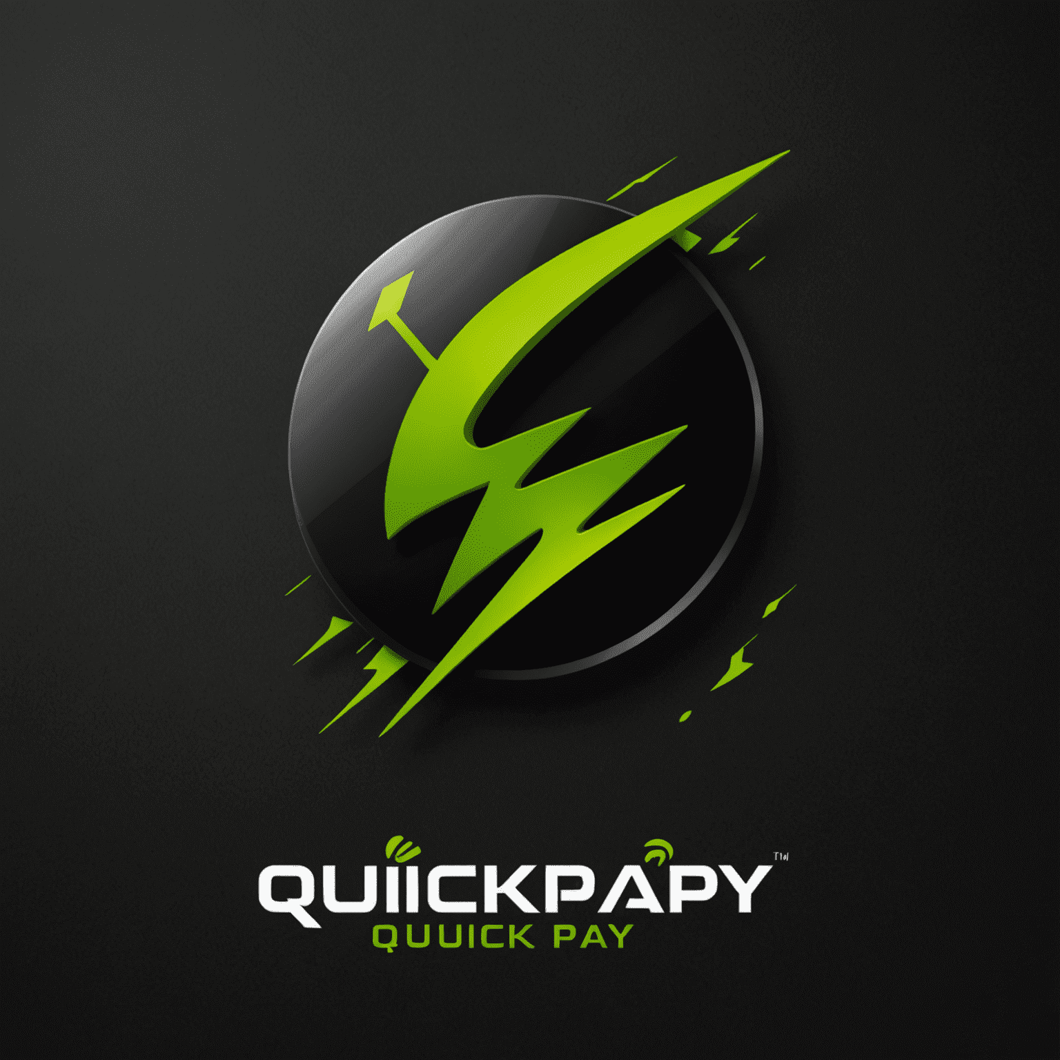Etisalat QuickPay logo - A sleek, lightning-inspired design in vibrant green on a dark background