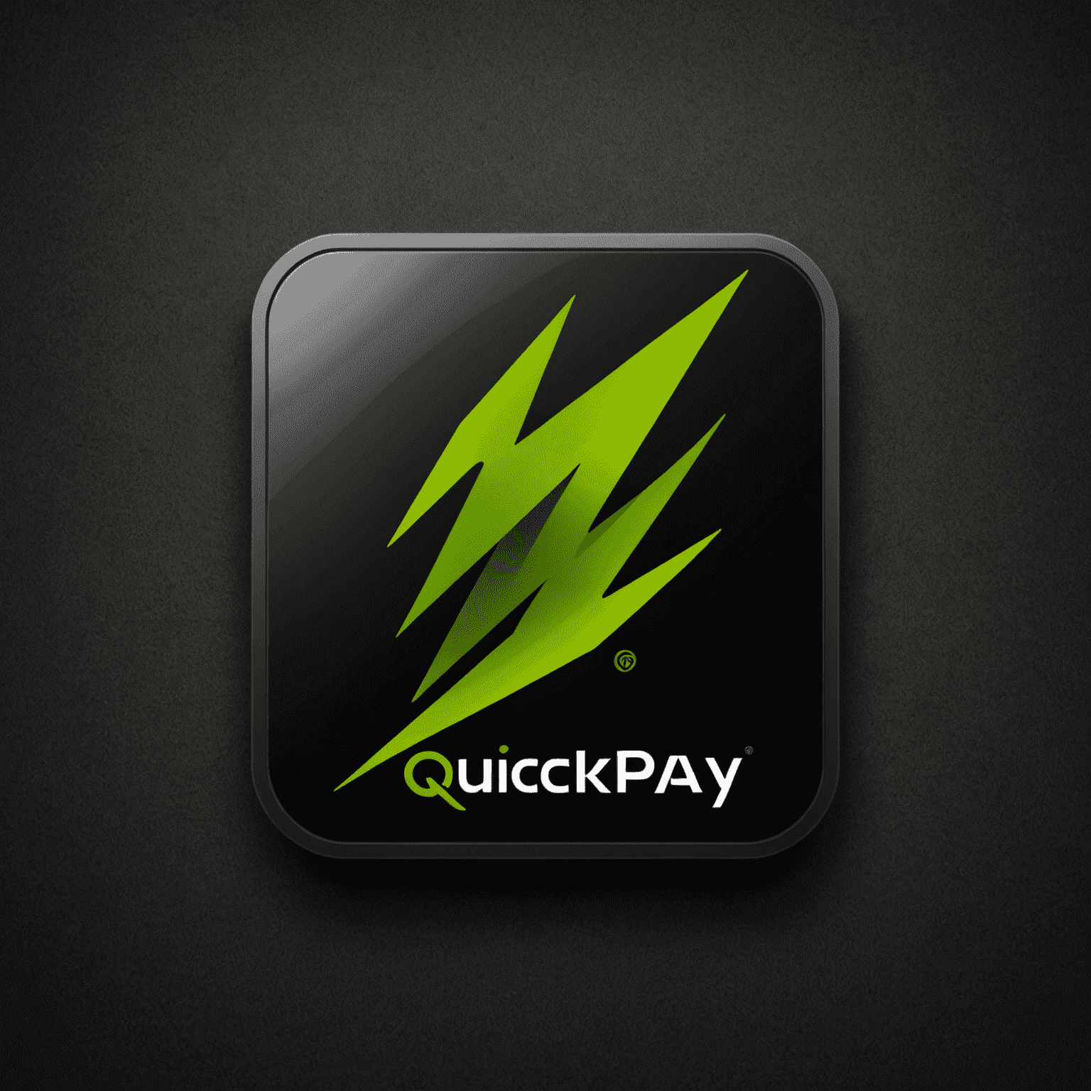 Etisalat QuickPay logo - A sleek, lightning-inspired design in vibrant green on a dark background