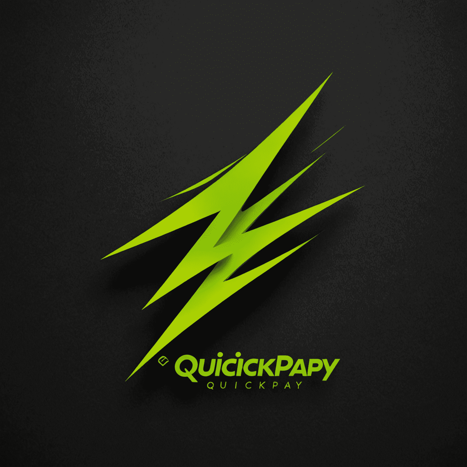 Etisalat QuickPay logo - A sleek, lightning-inspired design in vibrant green on a dark background