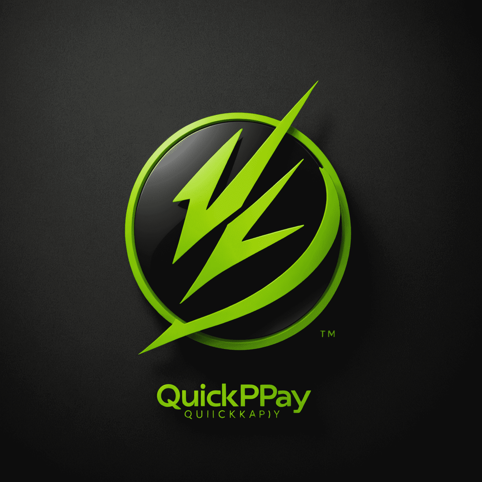 Etisalat QuickPay logo - A sleek, lightning-inspired design in vibrant green on a dark background