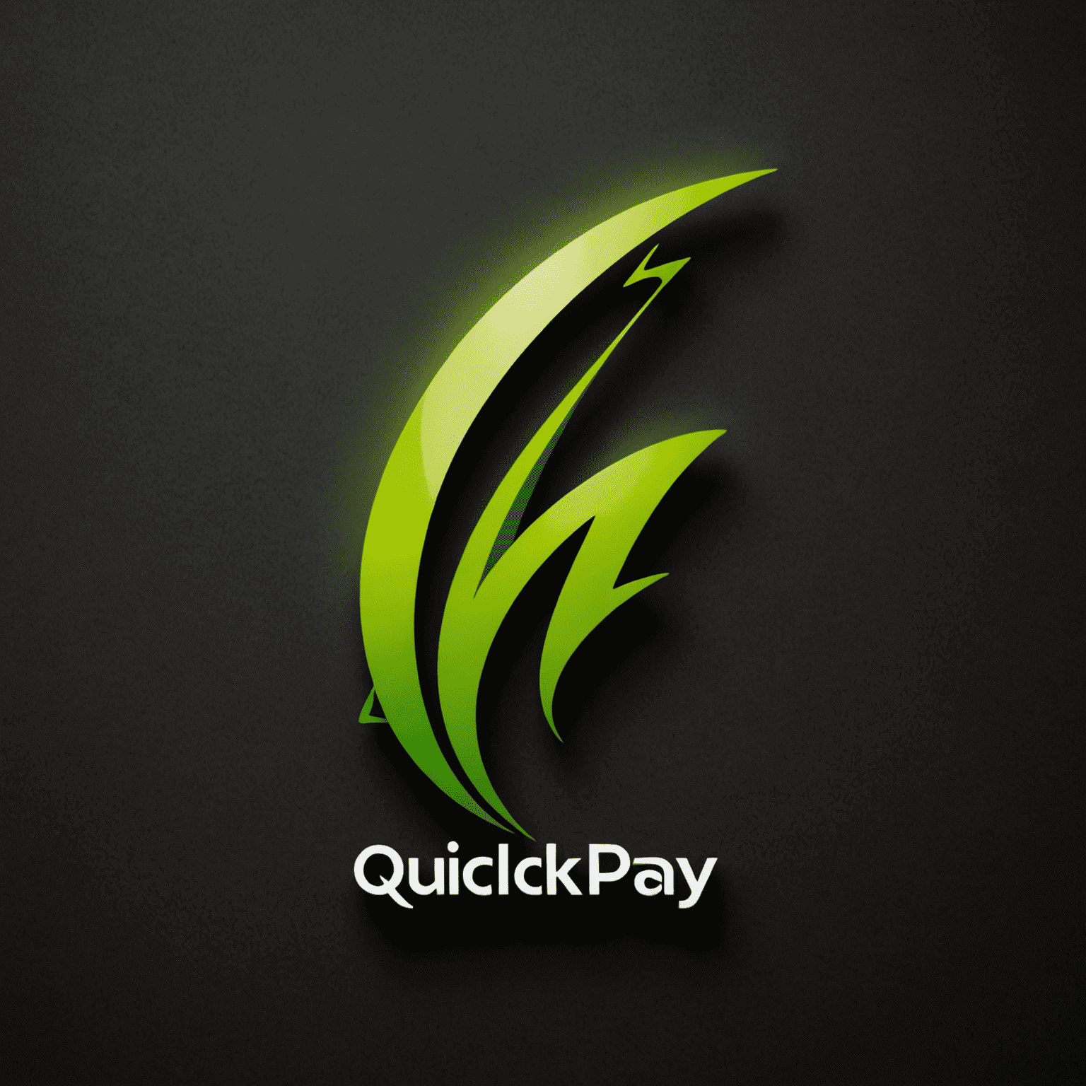 Etisalat QuickPay logo - A sleek, lightning-inspired design in vibrant green on a dark background