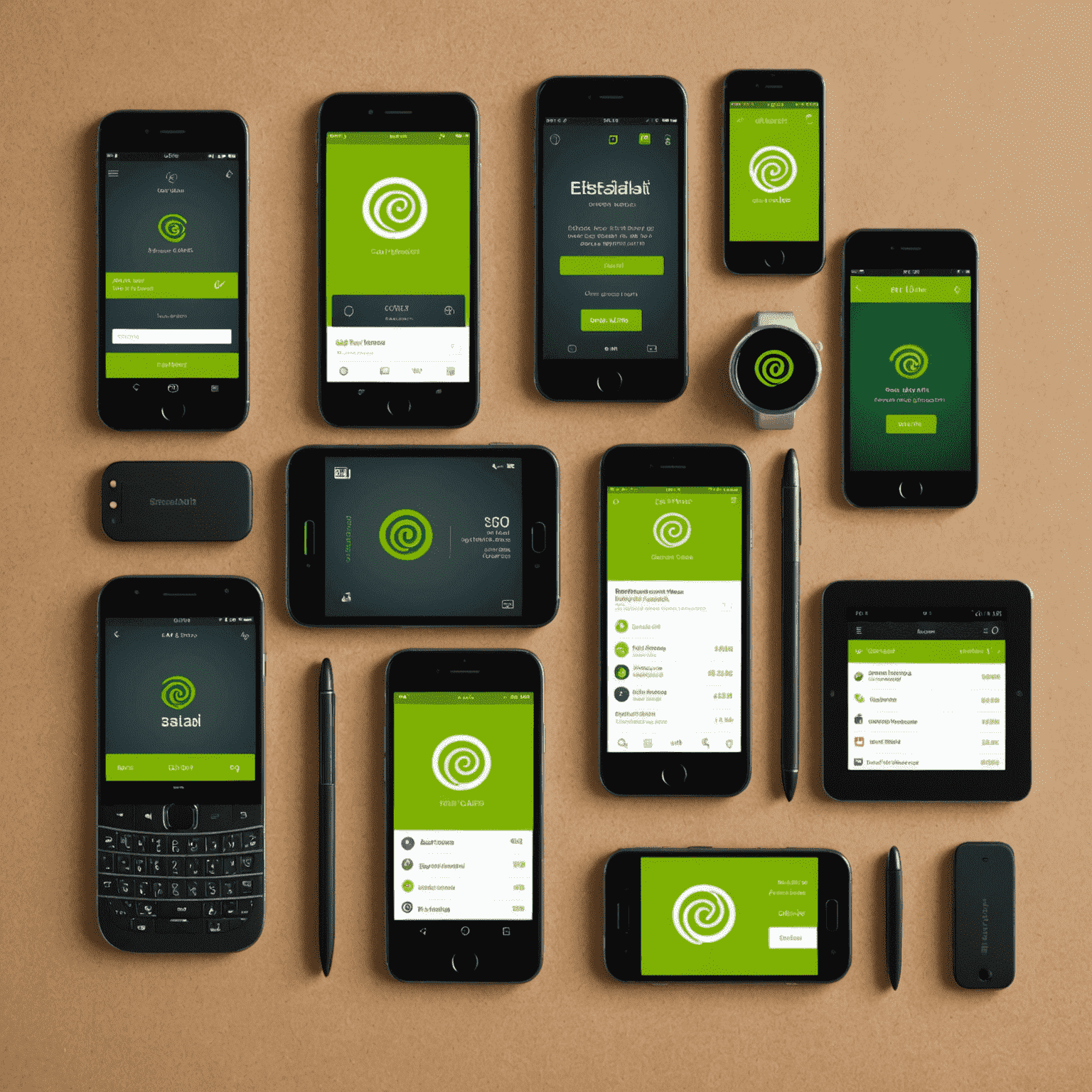 Various mobile devices displaying Etisalat promotional offers, including data packages and international calling discounts